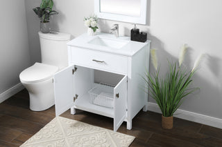 30 Inch SIngle Bathroom Vanity In White