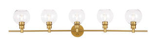 Collier 5 light Brass and Clear glass Wall sconce