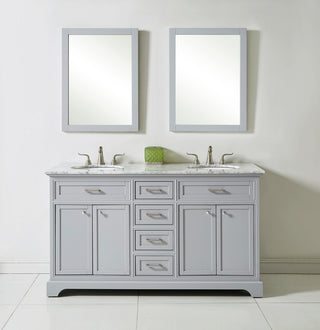 60 In. Double Bathroom Vanity Set In Light Grey