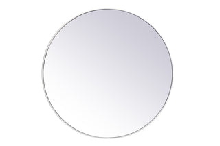 Metal frame round mirror 45 inch in White