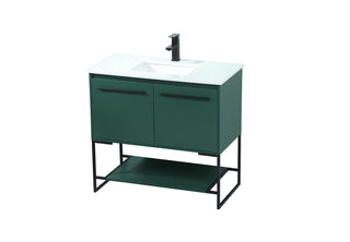 36 inch Single bathroom vanity in green