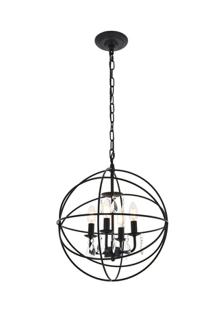 Wallace 4 light Matte Black Pendant