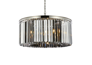 Sydney 8 light polished nickel Chandelier Silver Shade (Grey) Royal Cut Crystal