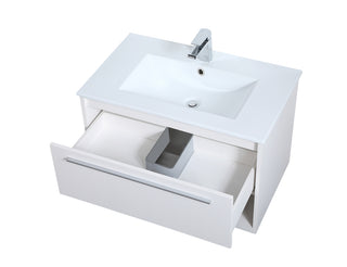 30 inch  Single Bathroom Floating Vanity in White