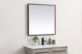 Pier 30x30 inch LED mirror with adjustable color temperature 3000K/4200K/6400K in black