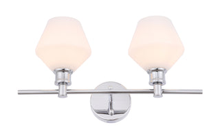 Gene 2 light Chrome and Frosted white glass Wall sconce