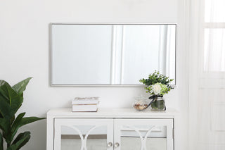 Metal frame rectangle mirror 18 inch in silver