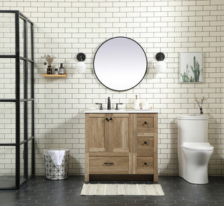 36 inch Single bathroom vanity in natural oak