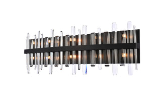 Serena 36 inch crystal bath sconce in black