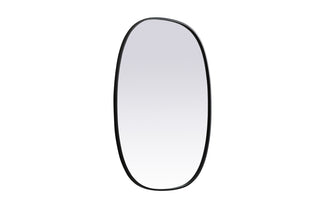 Metal Frame Oval Mirror 30x40 Inch in Black