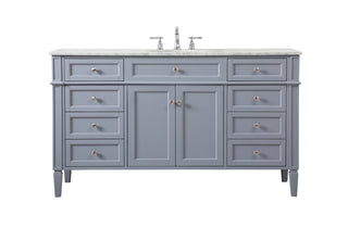 60 inch Single bathroom vanity in grey