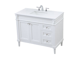 42 inch Single bathroom vanity in white