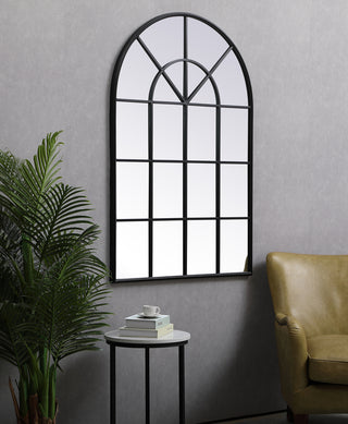 Metal windowpane mirror 36 inch x 53 inch in Black