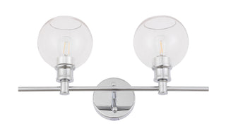 Collier 2 light Chrome and Clear glass Wall sconce