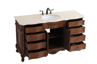 60 inch Single Bathroom Vanity in Teak