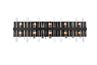 Serena 36 inch crystal bath sconce in black