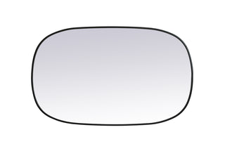 Metal Frame Oval Mirror 30x48 Inch in Black