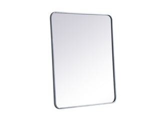 Soft corner metal rectangular mirror 30x36 inch in Silver