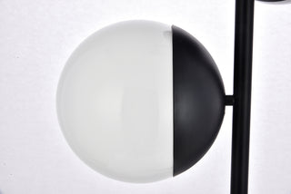 Eclipse 3 Lights Black Floor Lamp With Frosted White Glass