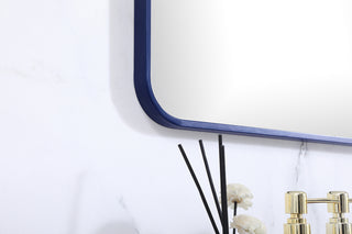 Soft corner metal rectangular mirror 30x48 inch in Blue