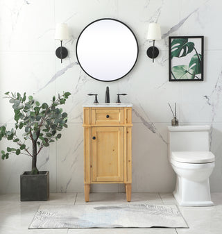 18 inch Single bathroom vanity in natural wood