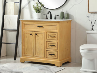 36 inch Single bathroom vanity in natural wood