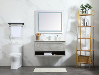 40 inch Single bathroom vanity in concrete grey with backsplash