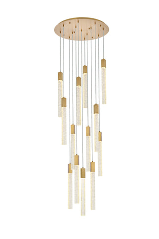 Weston 13 lights pendant in satin gold