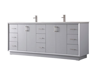 84 Inch Double Bathroom Vanity In Grey