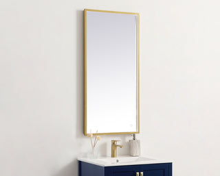 Pier 20x40 inch LED mirror with adjustable color temperature 3000K/4200K/6400K in brass