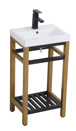 18 inch Single Bathroom Metal Vanity in Golden Black