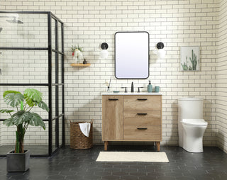 36 inch Single bathroom vanity in natural oak