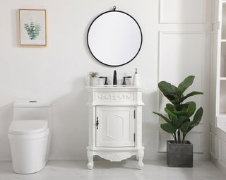 24 inch Single bathroom vanity in antique white