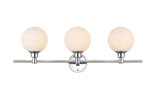 Cordelia 3 light Chrome and frosted white Bath Sconce