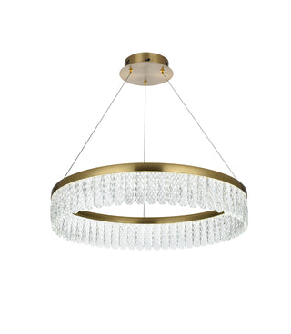 Rune 24 inch Adjustable LED chandelier in Satin Gold