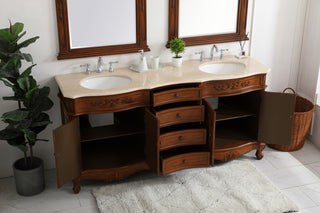 72 inch Double Bathroom Vanity in Teak