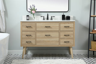 48 inch Single bathroom vanity in mango wood with backsplash