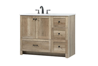 42 inch Single bathroom vanity in natural oak