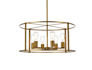 Agnys 6 lights pendant in brass