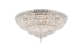 Tranquil 21 light Chrome Flush Mount Clear Royal Cut Crystal