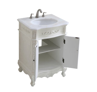 24 In. Single Bathroom Vanity Set In Antique White