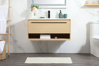 40 inch Single bathroom vanity in maple with backsplash