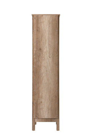 16 Inch Wide Bathroom Linen Storage Freestanding Cabinet In Natural Oak