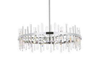 Serena 36 inch crystal round chandelier in chrome