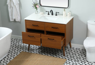 42 inch Single bathroom vanity in teak