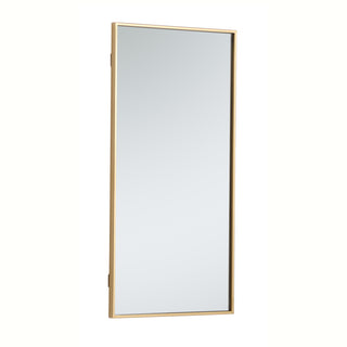 Metal frame rectangle mirror 18 inch in Brass