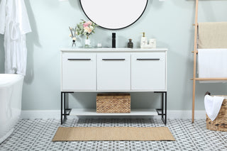 48 inch Single bathroom vanity in white