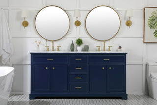 72 inch double bathroom vanity in blue