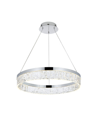 Linden 22 inch Adjustable LED chandelier in Chrome