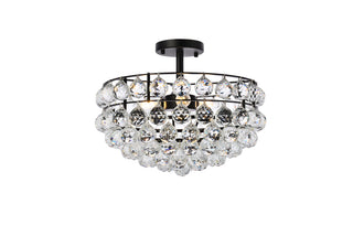 Savannah 16 inch flush mount in black